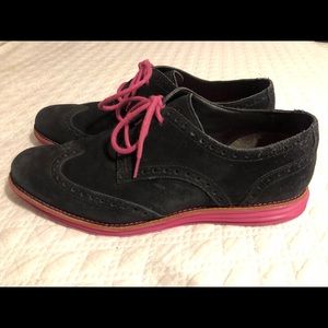 Cole Haan Lunargrand Suede Wingtip Shoes 9 EUC